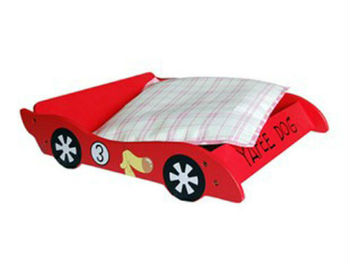 lit voiture pour chien de luxe bleu ou rouge